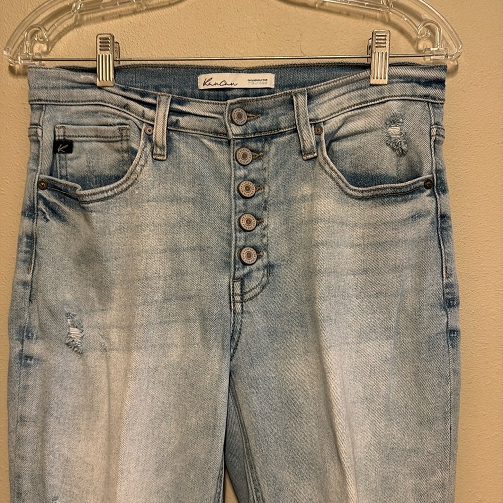 KanCan Button Fly Distressed Jeans
